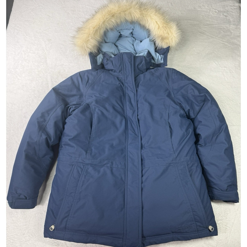 Vintage L.L. Bean Goose Down Parka Gore Tex Jacket Women's S Coat Hooded Faux
